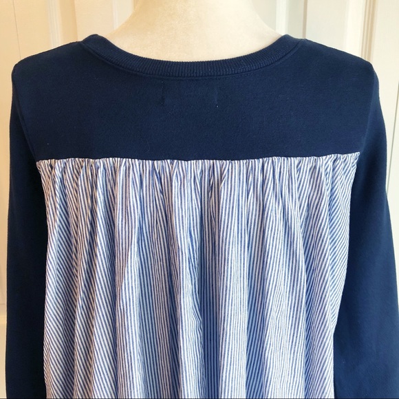 Kensie Jeans Navy Blue Mixed Media Sweatshirt Size XS - Picture 12 of 14